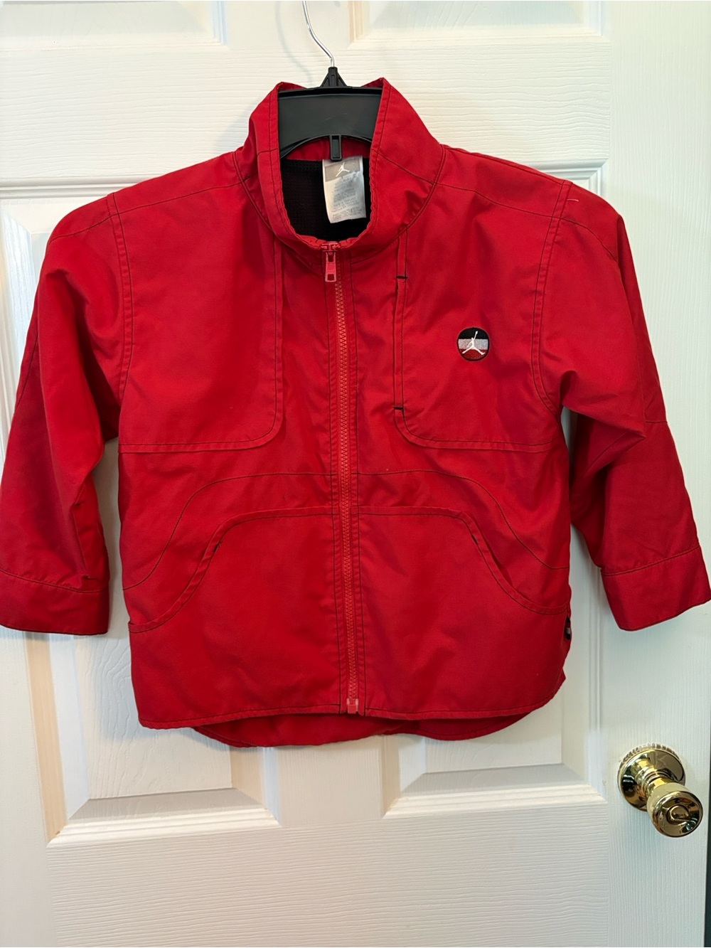 Jordan Red Zip-Up Kids Rain Jacket
